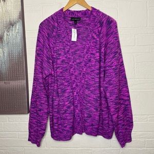 Lane Bryant Marled Purple Open front Cardigan 18/20